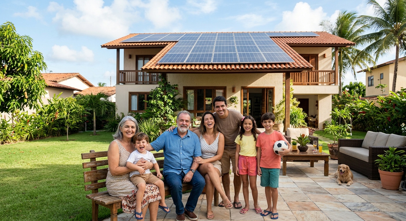 Energia solar para várias casas: como funciona e como economizar na conta de toda a família?